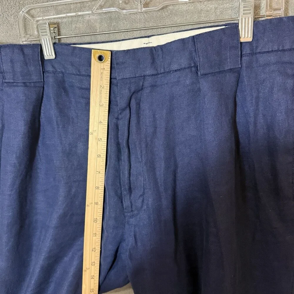 Polo Golf Ralph Lauren Men's Navy 100% Linen Pants Size 36L Long Tall